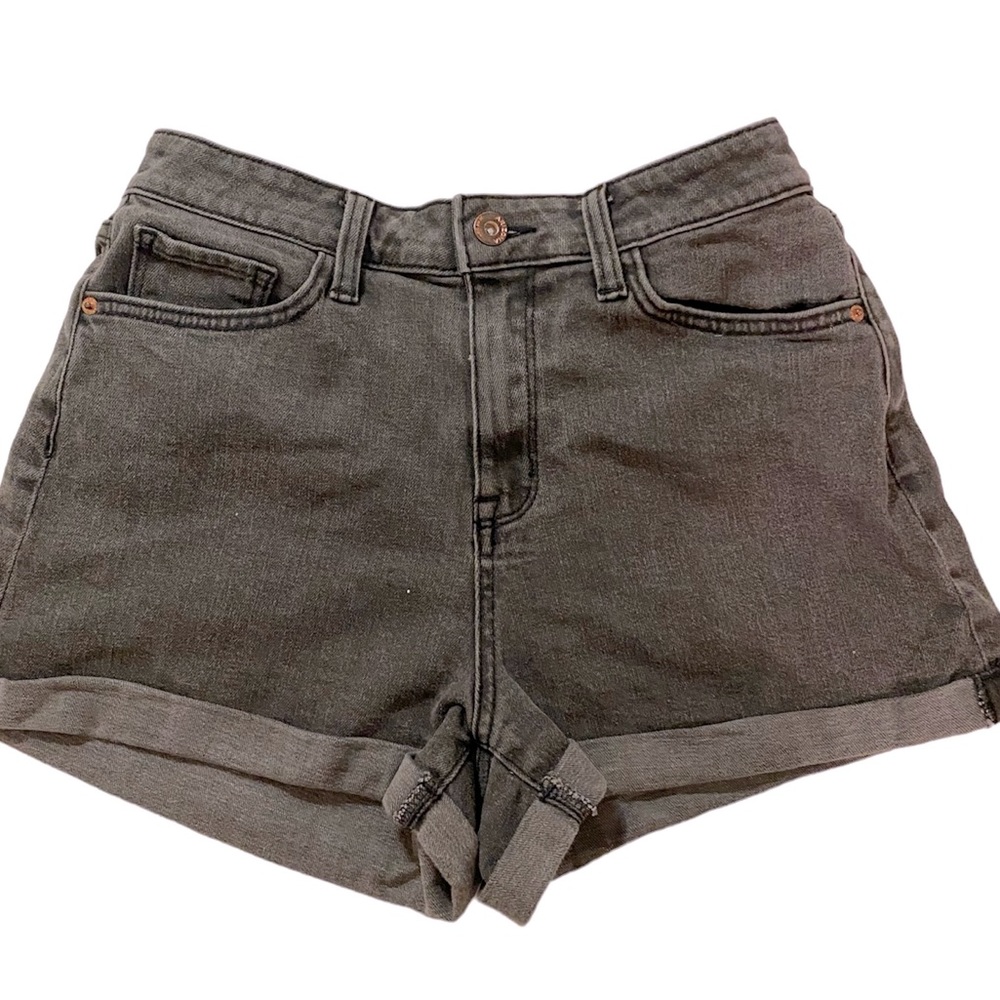 Arizona High Waisted Black Denim Shorts.